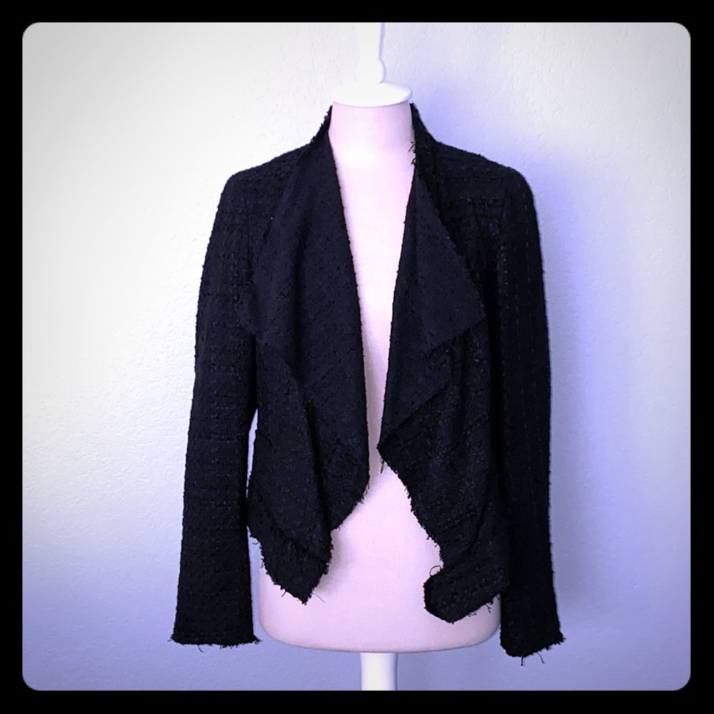 Zara Black Tweedy Jacket Blazer NWT Women’s Size L